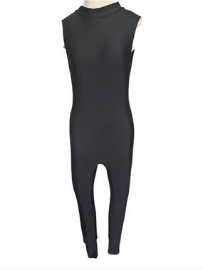 SPEERISE Sleeveless Full Length Unitard Black Zip back footless sleek stretch M